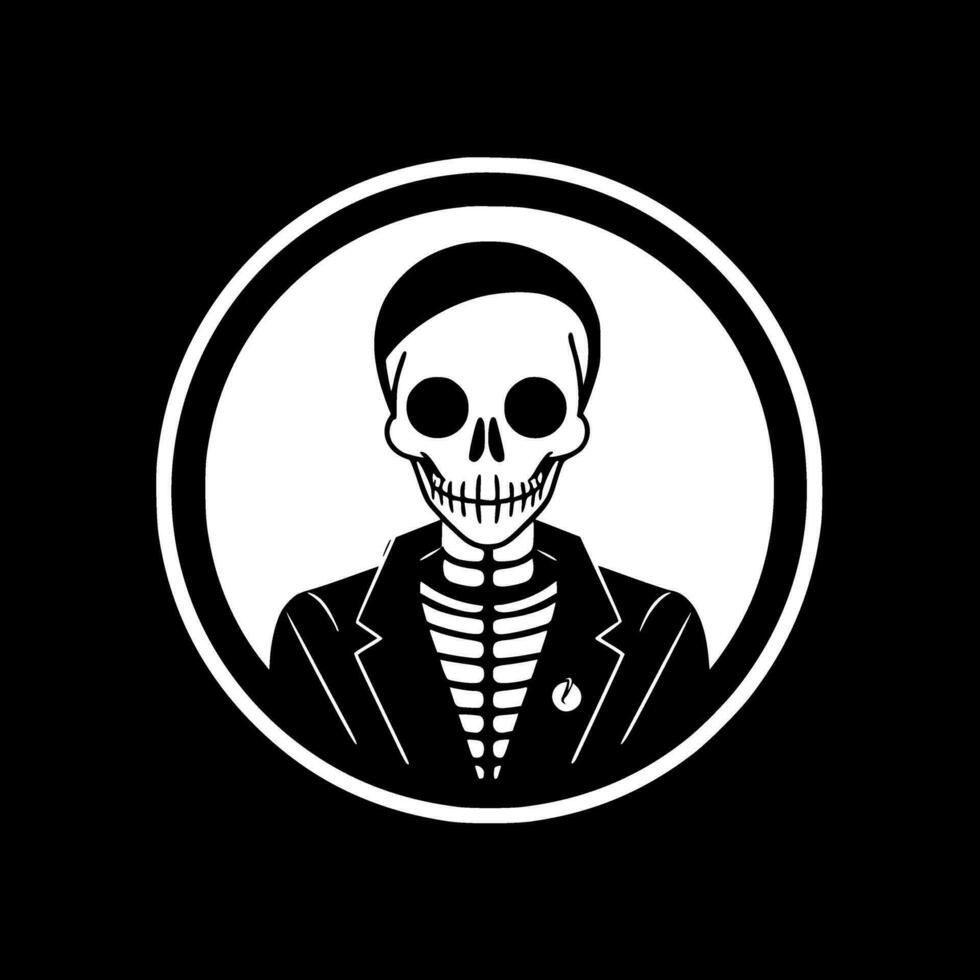 Skeleton, Black and White Vector illustration