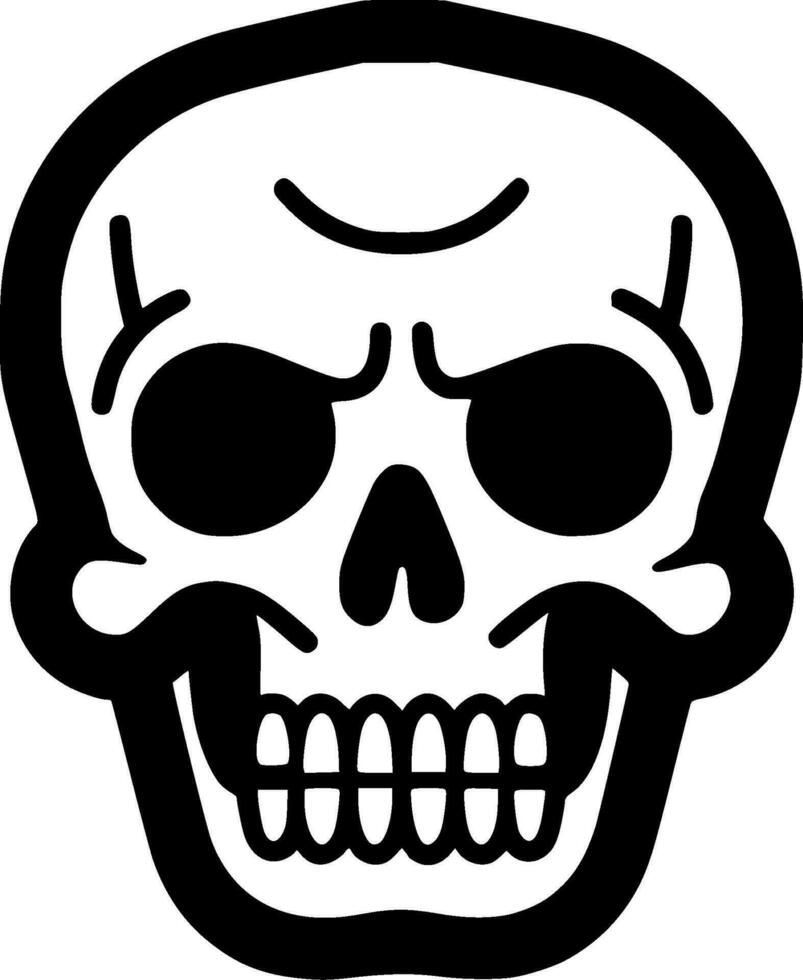 Skull - Black and White Isolated Icon - Vector illustration