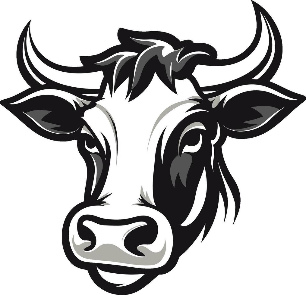 vector lechería vaca logo negro para web lechería vaca logo icono negro vector para móvil