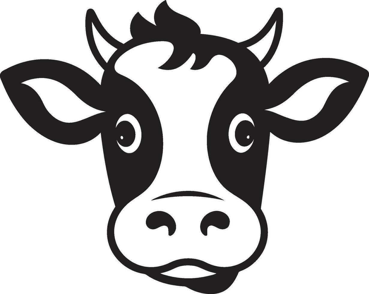 Vector Dairy Cow Logo Black for Advertising Dairy Cow Logo Icon Black