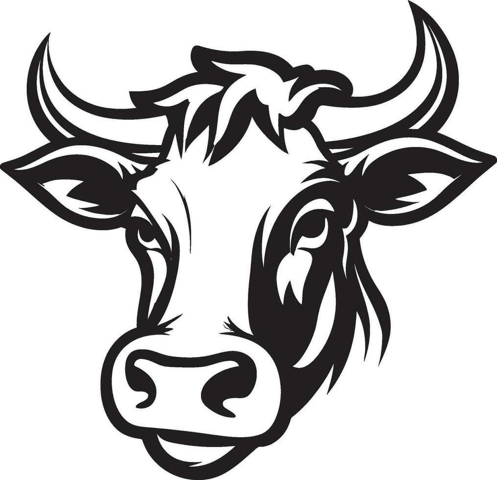 Dairy Cow Logo Icon Black Vector for Mobile Dairy Cow Black Vector Logo for Mobile