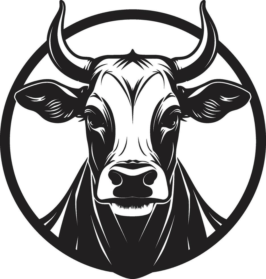 Dairy Cow Logo Icon Black Vector for Website Dairy Cow Black Vector Logo for Website