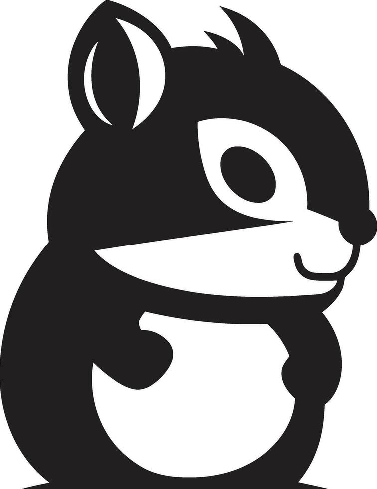 Black Vector Chipmunk Logo Icon Black Vector Chipmunk Logo