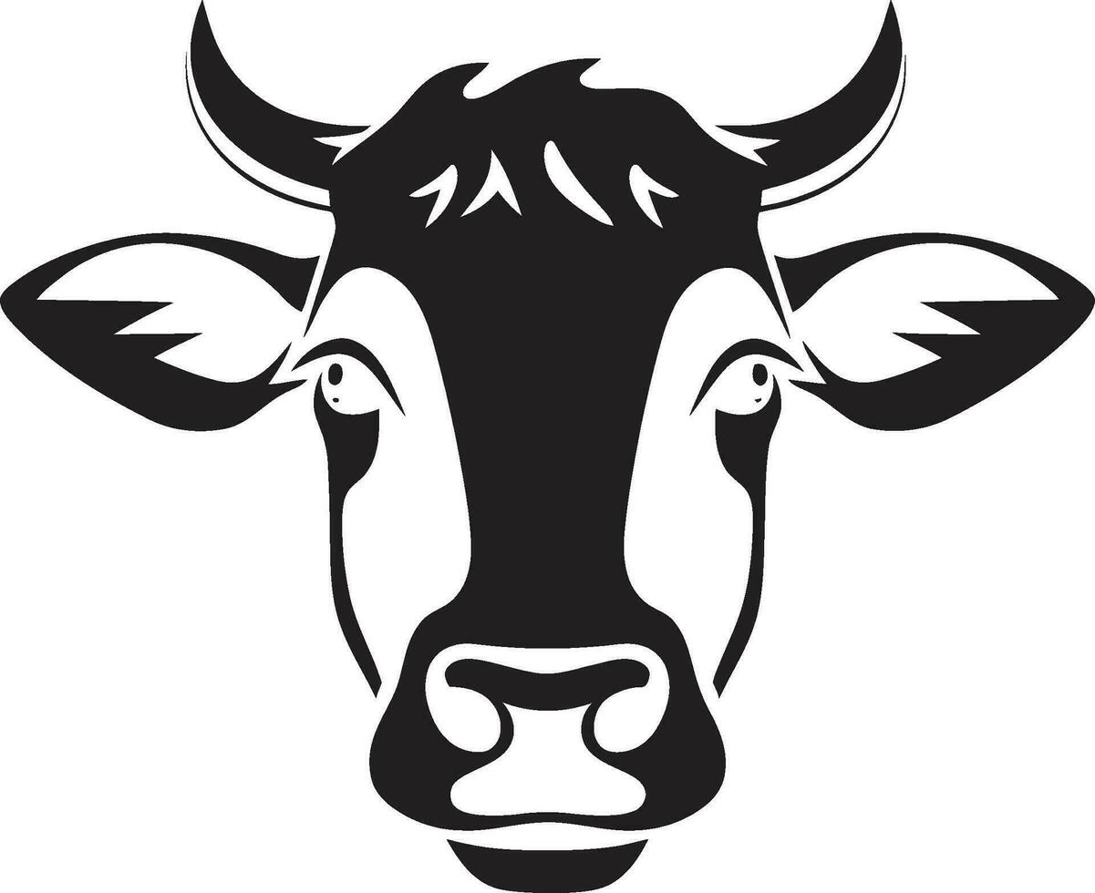 lechería vaca logo icono negro vector lechería vaca negro vector logo