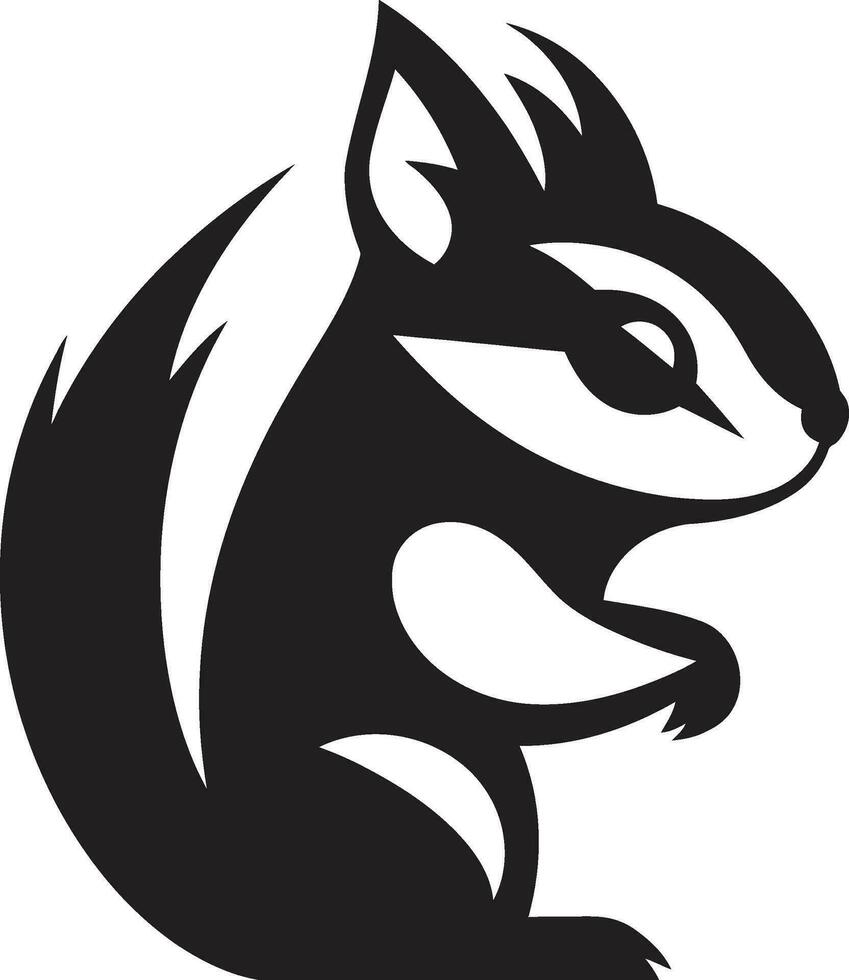 Black Vector Chipmunk Logo Vector Template Chipmunk Vector Logo Design in Black