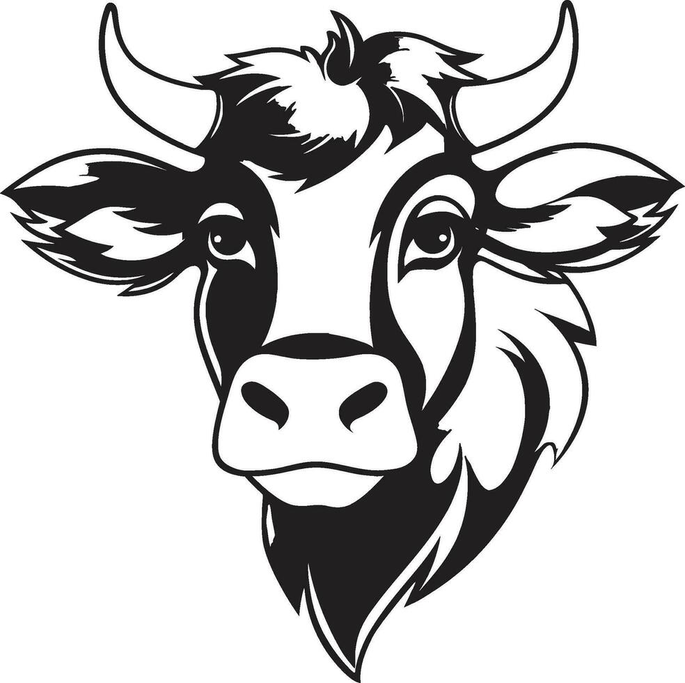 Black Vector Dairy Cow Logo Design Dairy Cow Logo Design in Black Vector