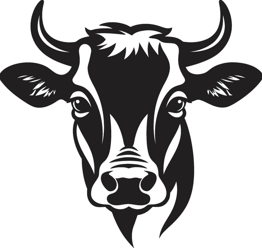 lechería vaca logo icono negro vector para web lechería vaca negro vector logo para web