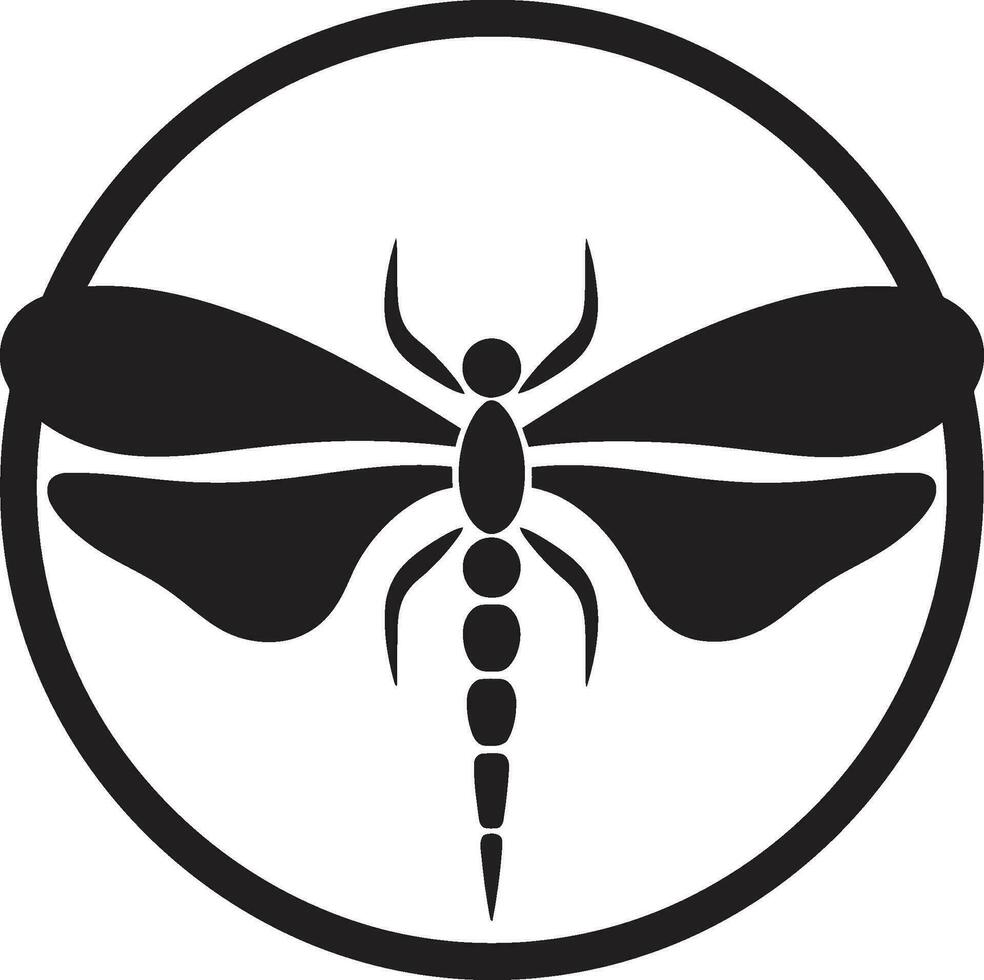 Nocturnal Navigator Emblem Celestial Wings in Onyx vector