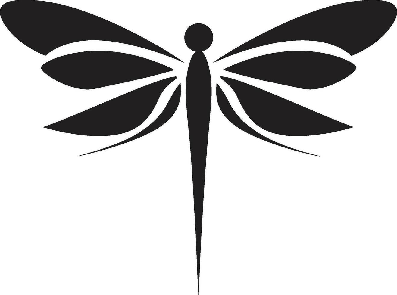 Galactic Guardian Dragonfly Logo Celestial Serenity Black Vector Icon