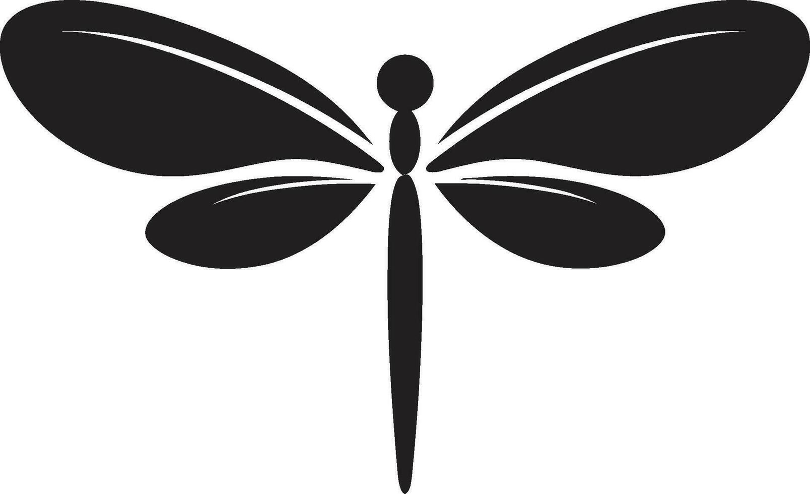 Celestial Flight Black Vector Dragonfly Insignia Lunar Luminary Dragonfly Icon in Noir