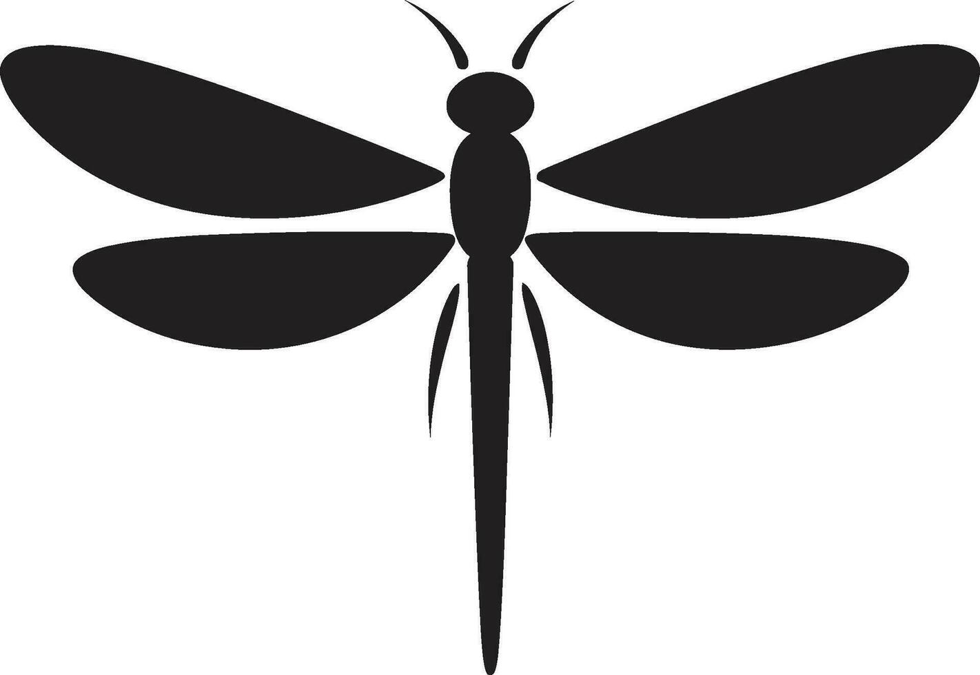 Noir Dreamweaver Dragonfly Silhouette Design Astral Dance Black Vector Dragonfly Insignia