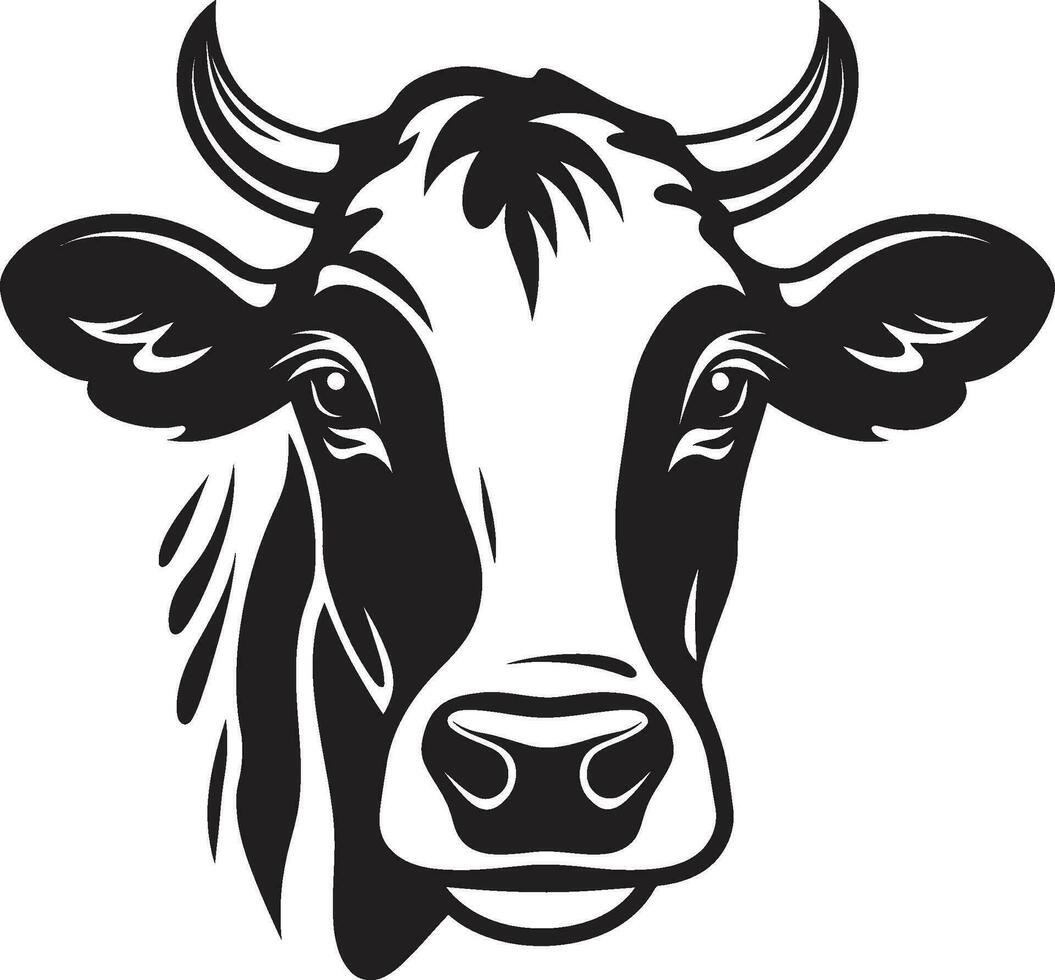 Vector Dairy Cow Logo Black for Educational Business Dairy Cow Logo Icon Black Vector for Entertainment Business