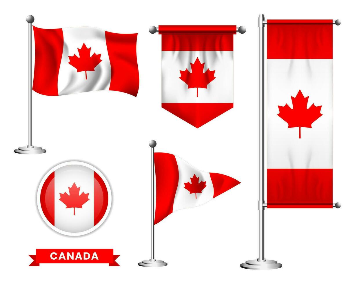 vector set of the national flag of canada in various creative designs