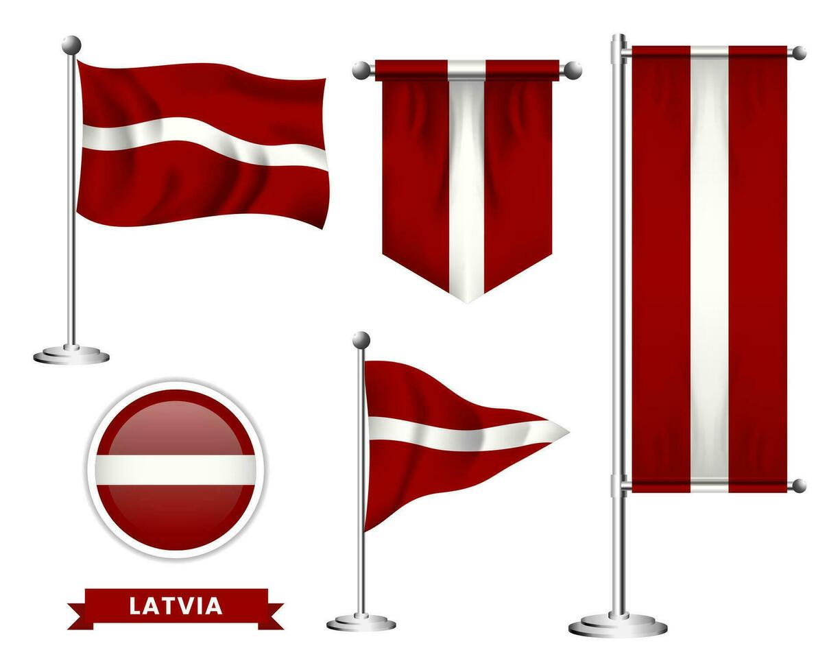 vector set of the national flag of latvia in various creative designs