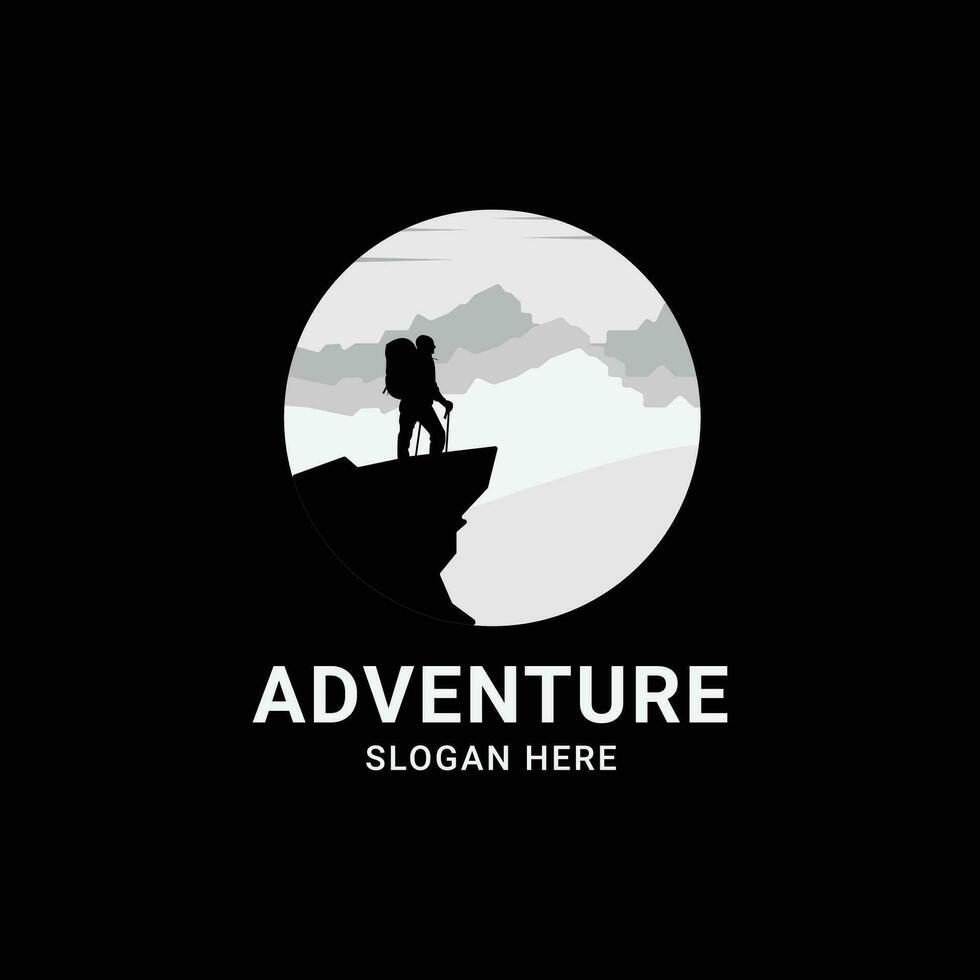 Vintage adventure explorer logo design vector
