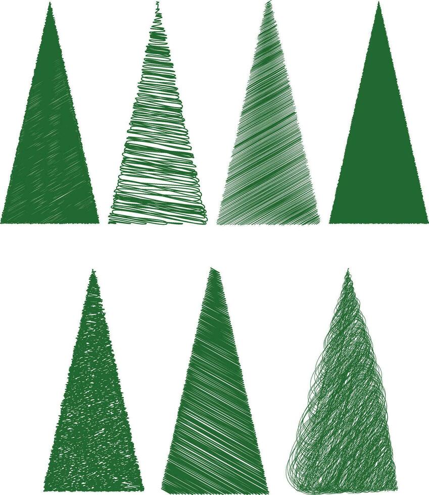 set of Christmas trees, Christmas tree collection, vector