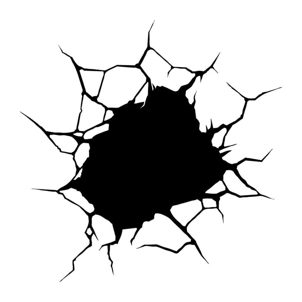 Silhouette of a broken wall vector