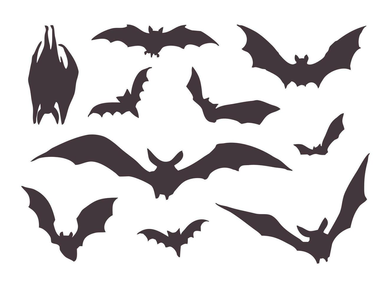 Set of silhouettes of bats for Halloween vector