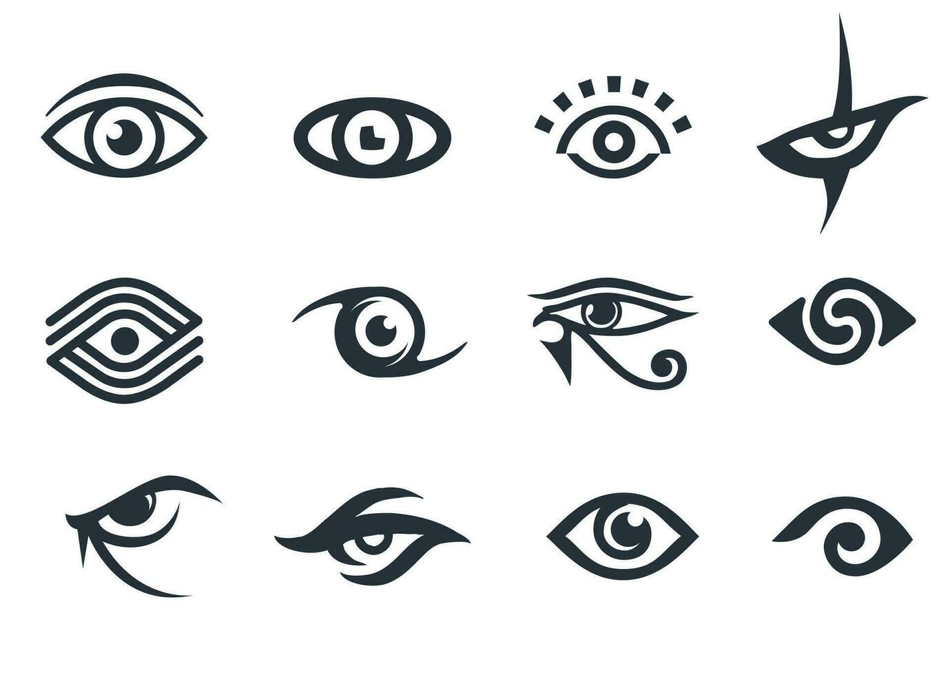 Set of different types of eyes. Eye logo vector