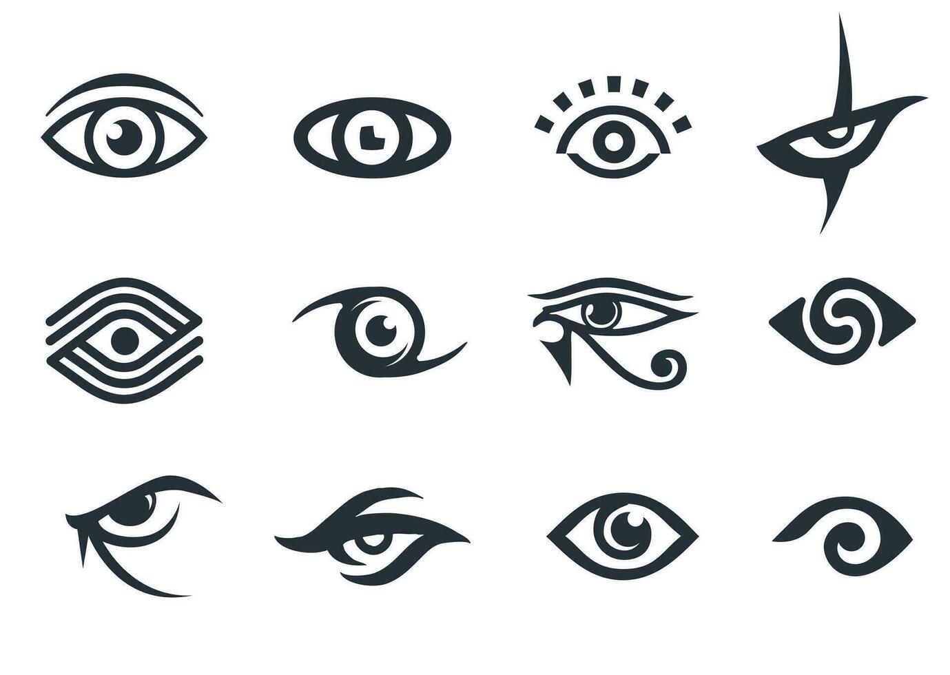 Set of different types of eyes. Eye logo vector