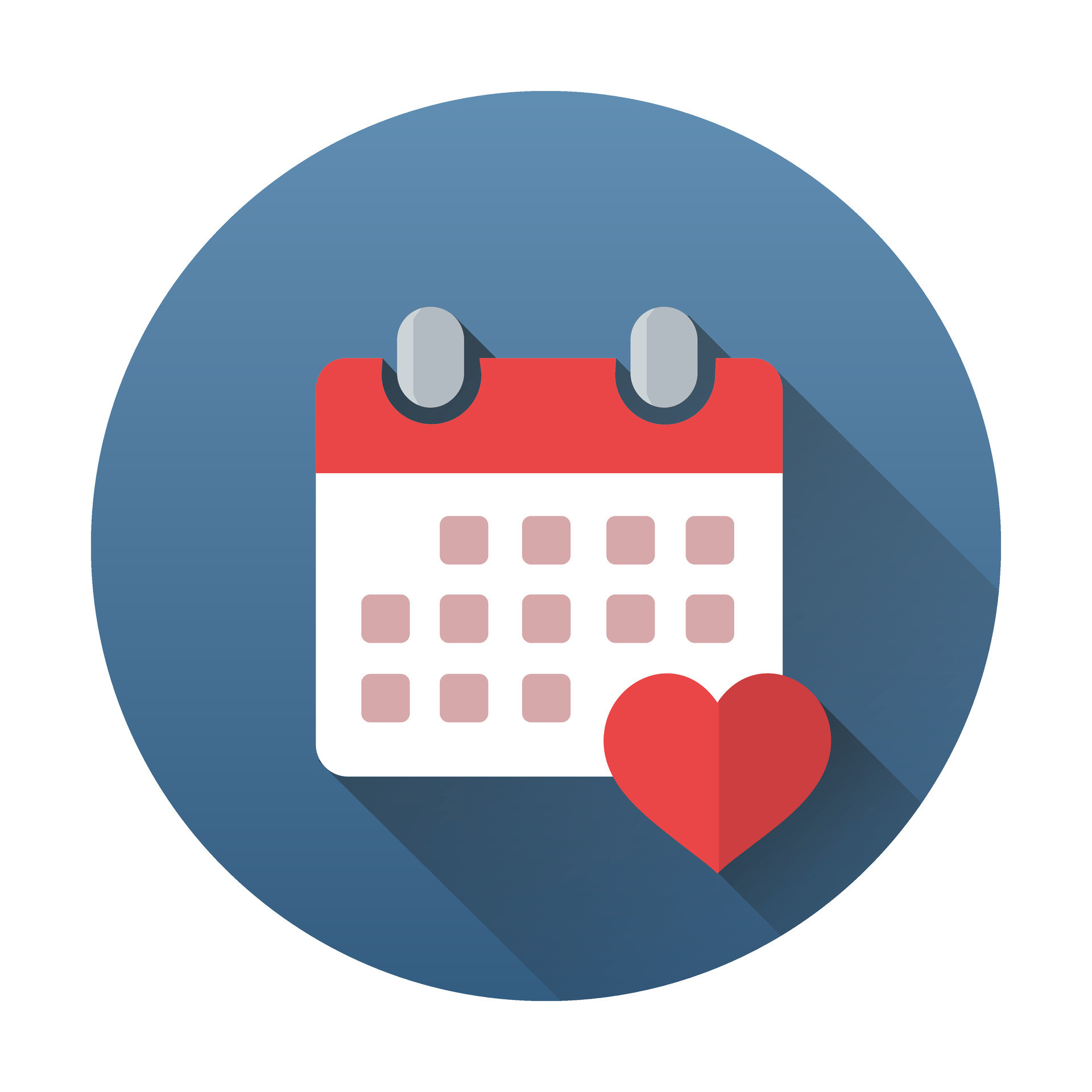 Illustration of grace period. Calendar with a heart 34030072 Vector Art