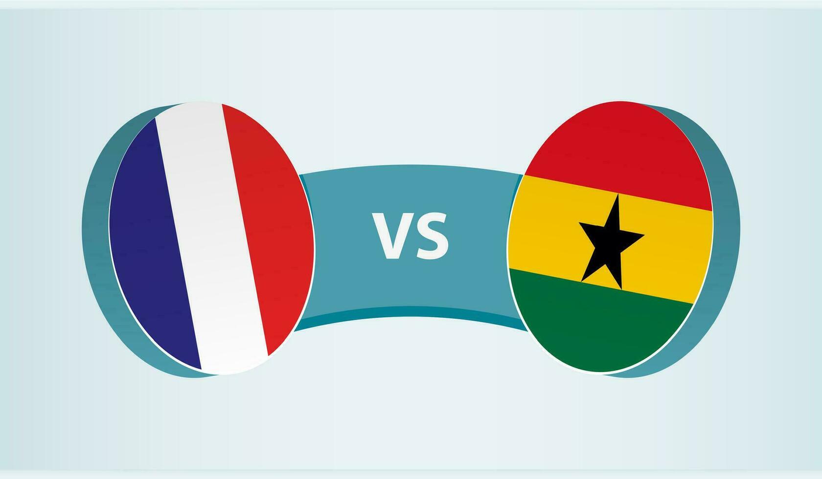 Francia versus Ghana, equipo Deportes competencia concepto. vector