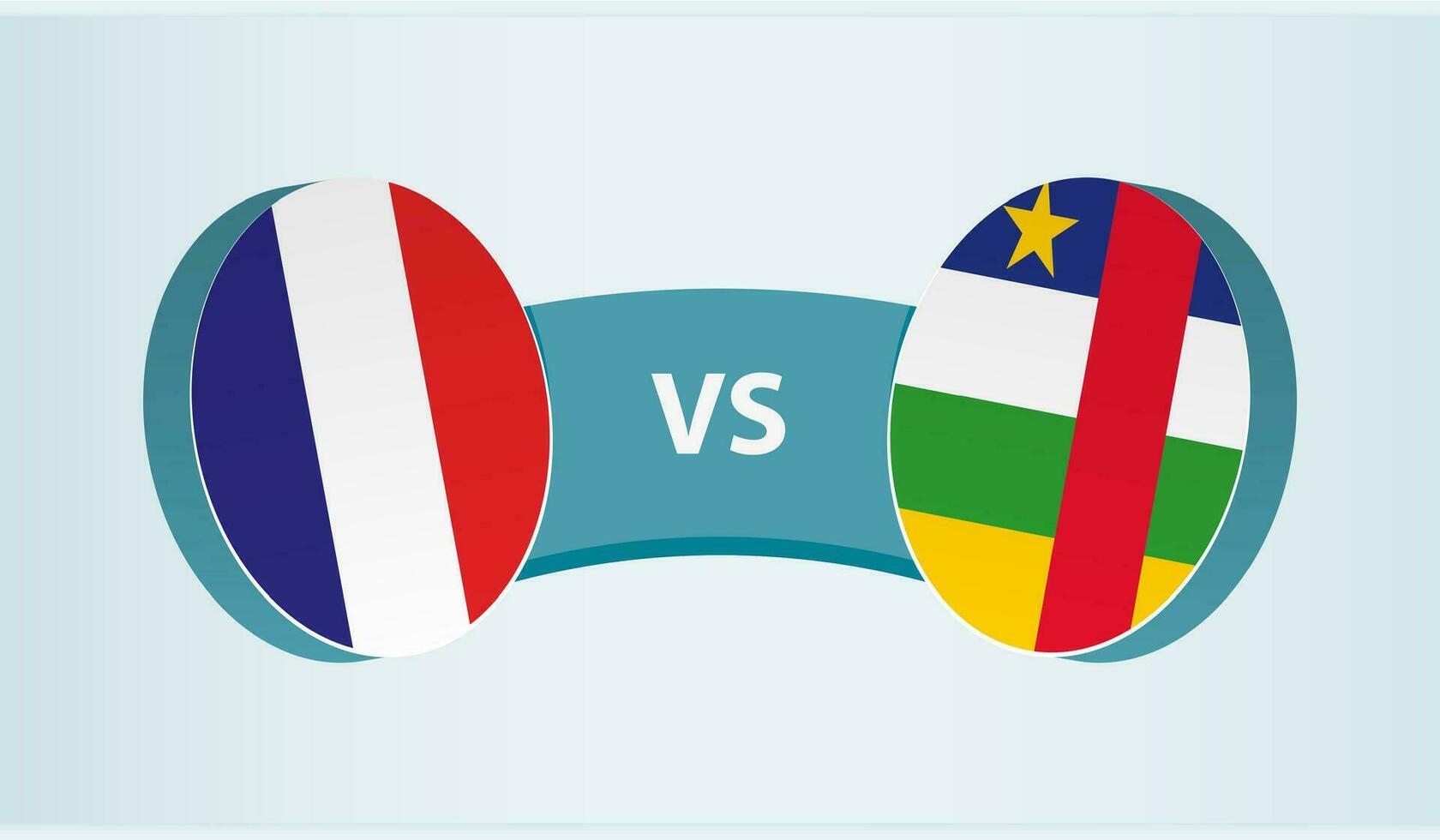 France versus Central African Republic, team sports competition concept. vector