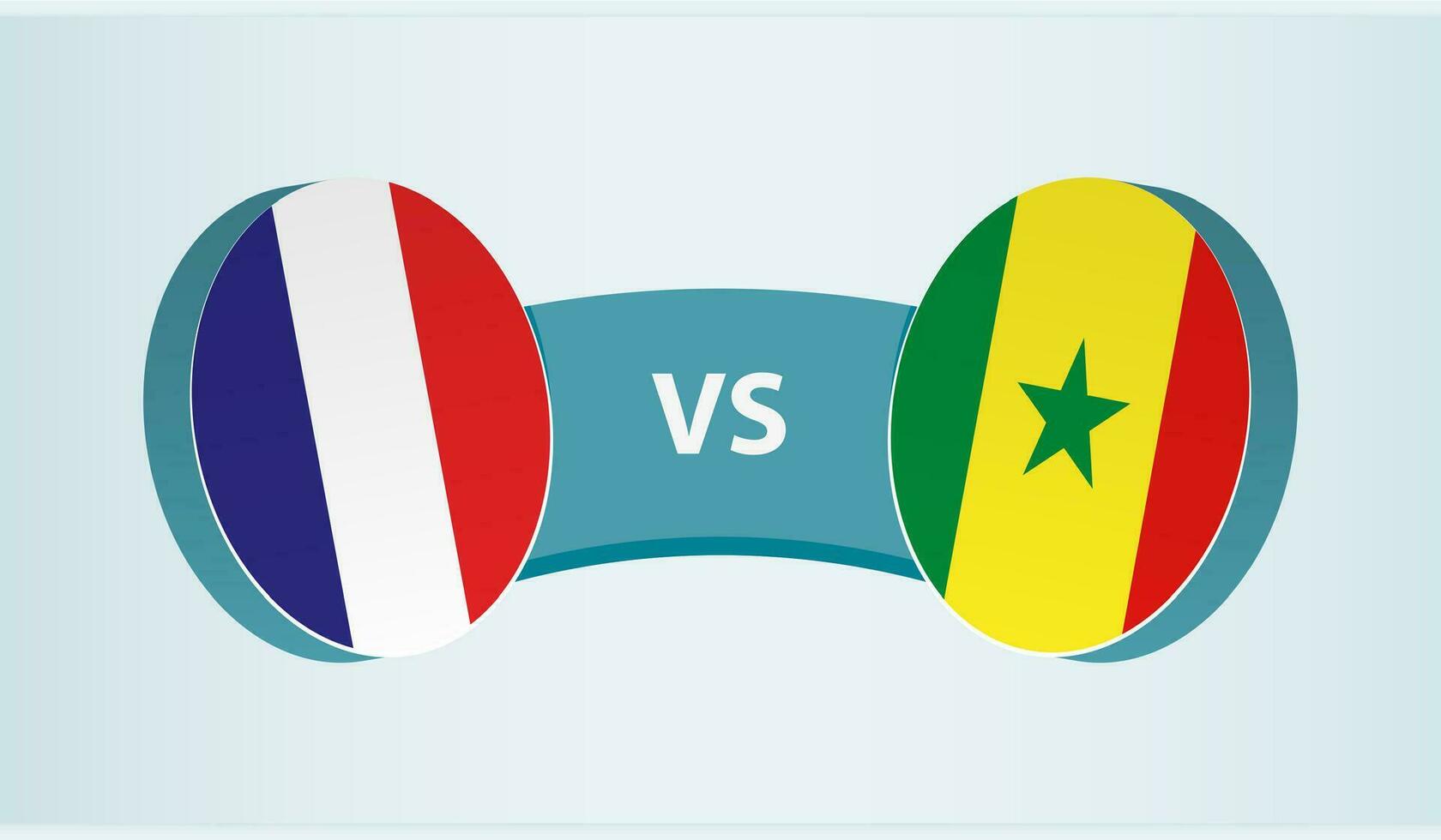 Francia versus Senegal, equipo Deportes competencia concepto. vector