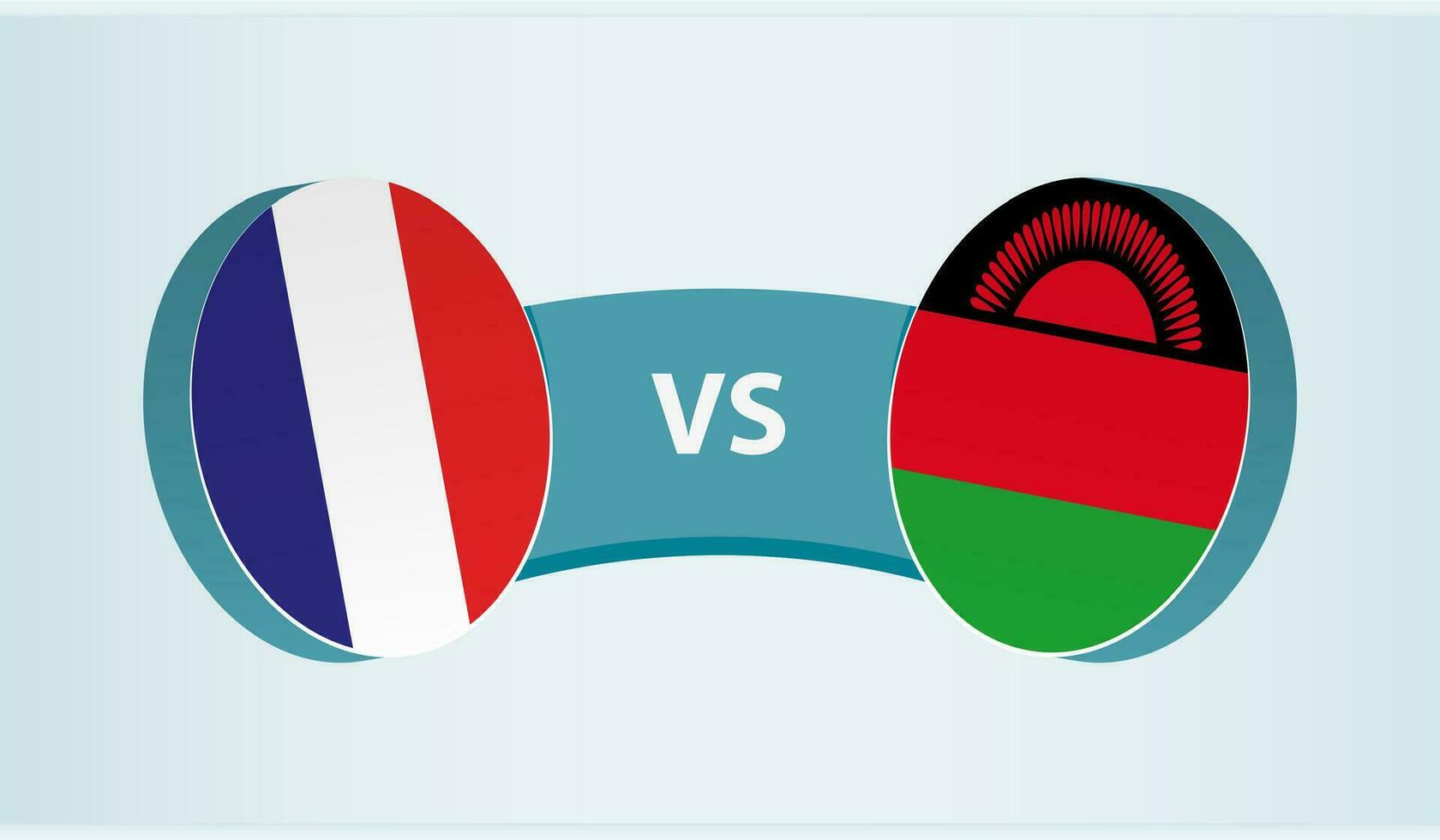 Francia versus malaui, equipo Deportes competencia concepto. vector