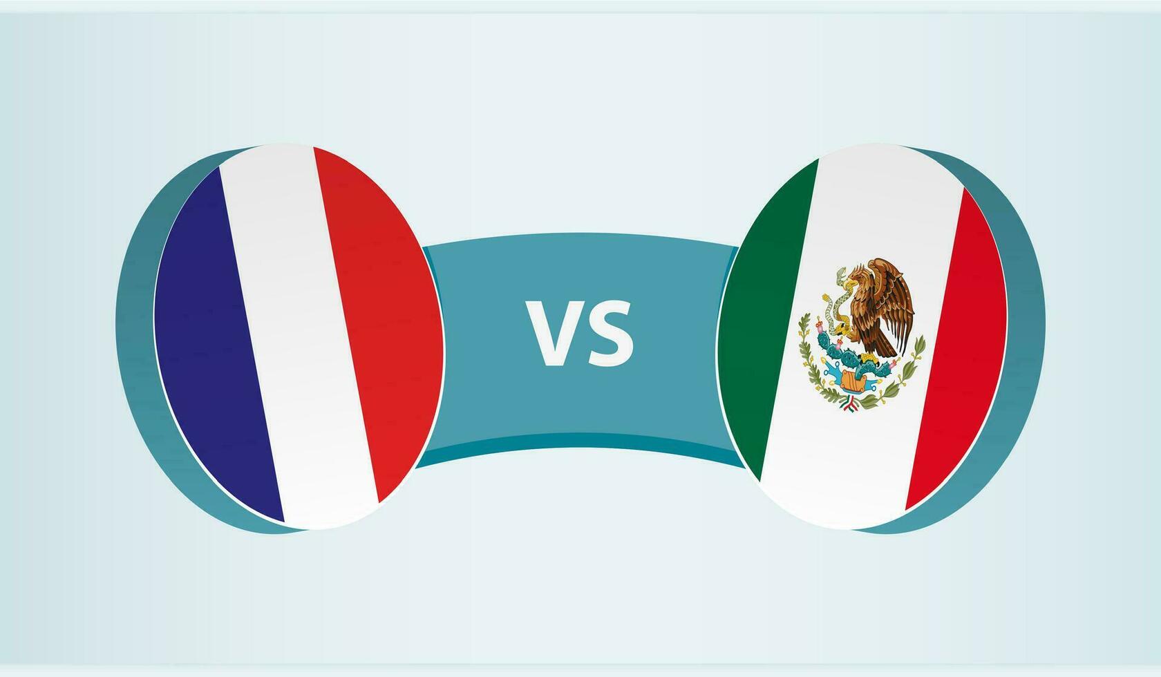 Francia versus México, equipo Deportes competencia concepto. vector