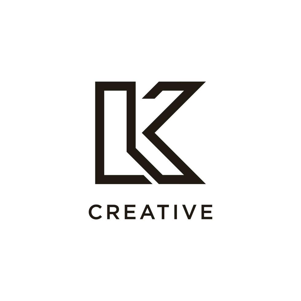 Letter k modern initial creative monogram typography logo vector