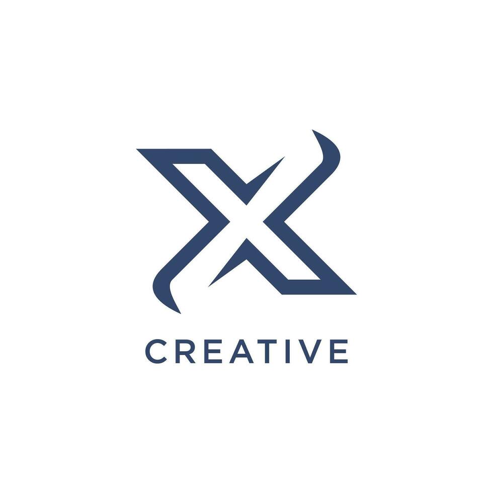 Letter X with modern creative idea monogram abstract logo vector