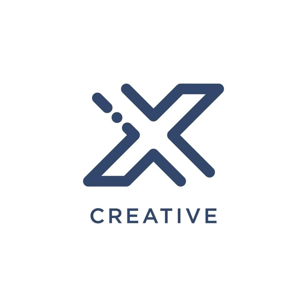 Letter X with modern creative idea monogram abstract logo vector