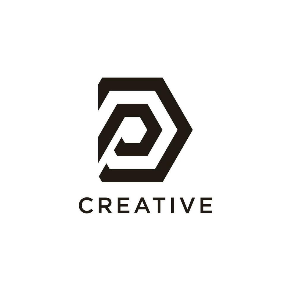 Letter DP modern initial creative monogram typography logo vector