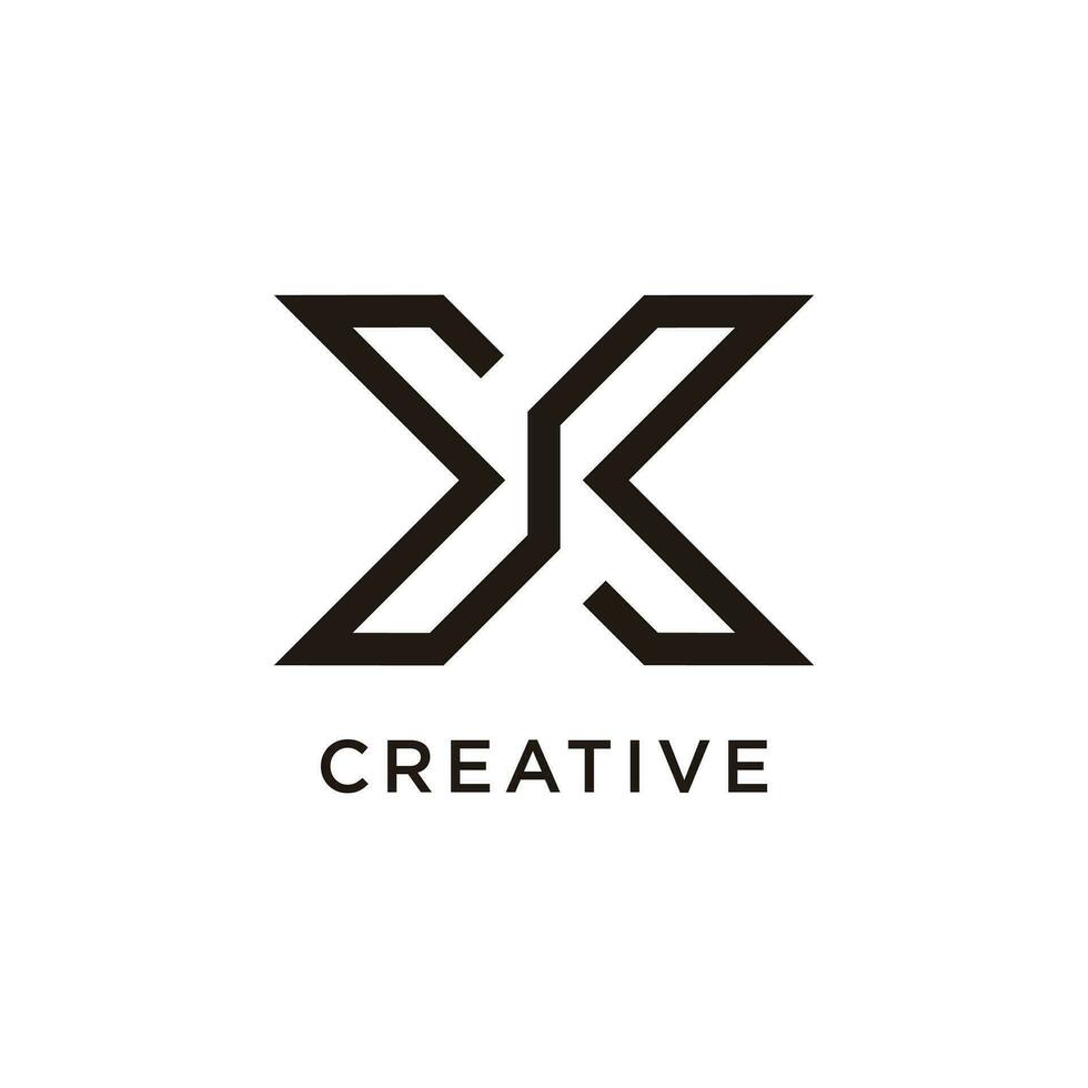 Letter X with modern creative idea monogram abstract logo vector