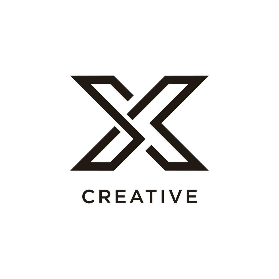 Letter X with modern creative idea monogram abstract logo vector