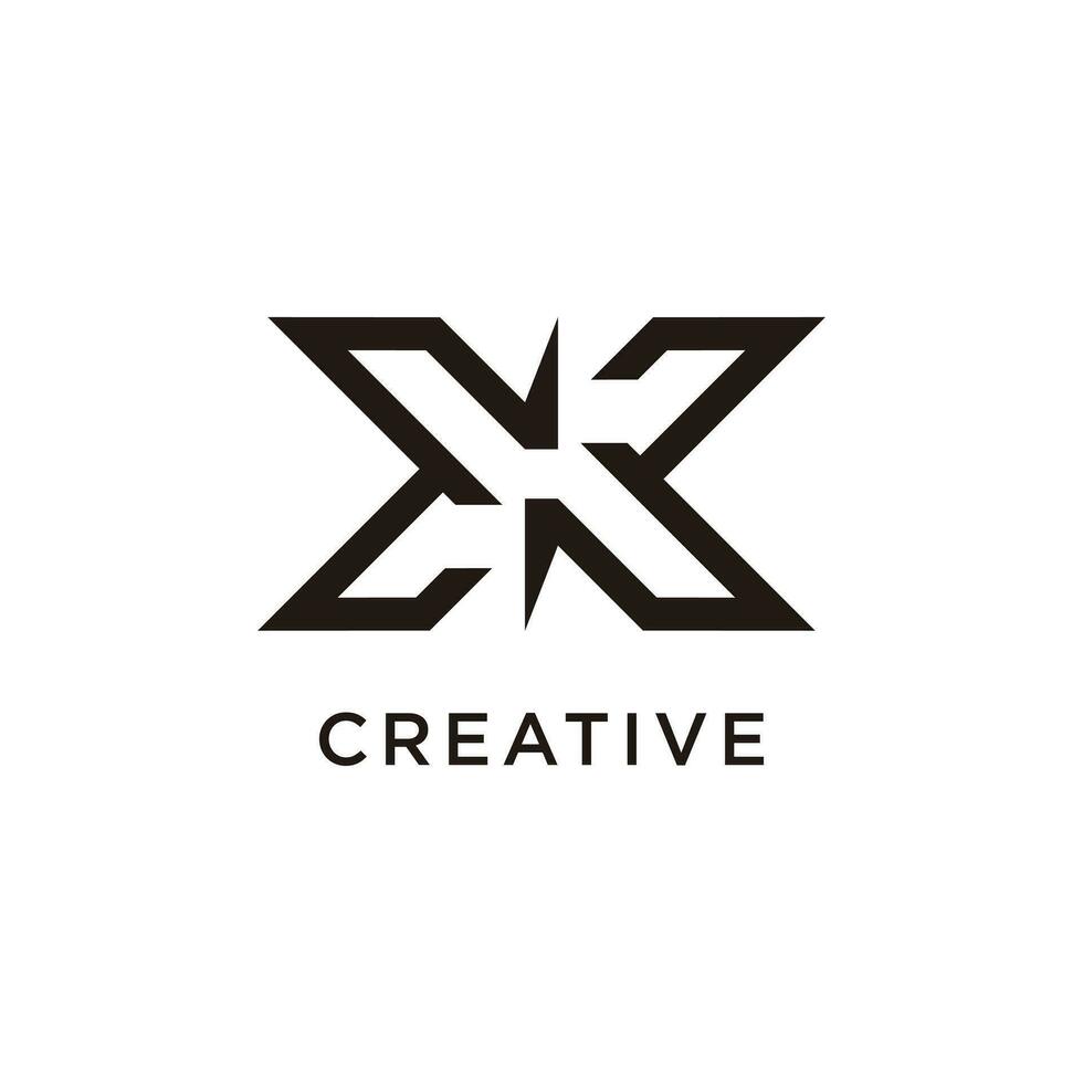 Letter X with modern creative idea monogram abstract logo vector