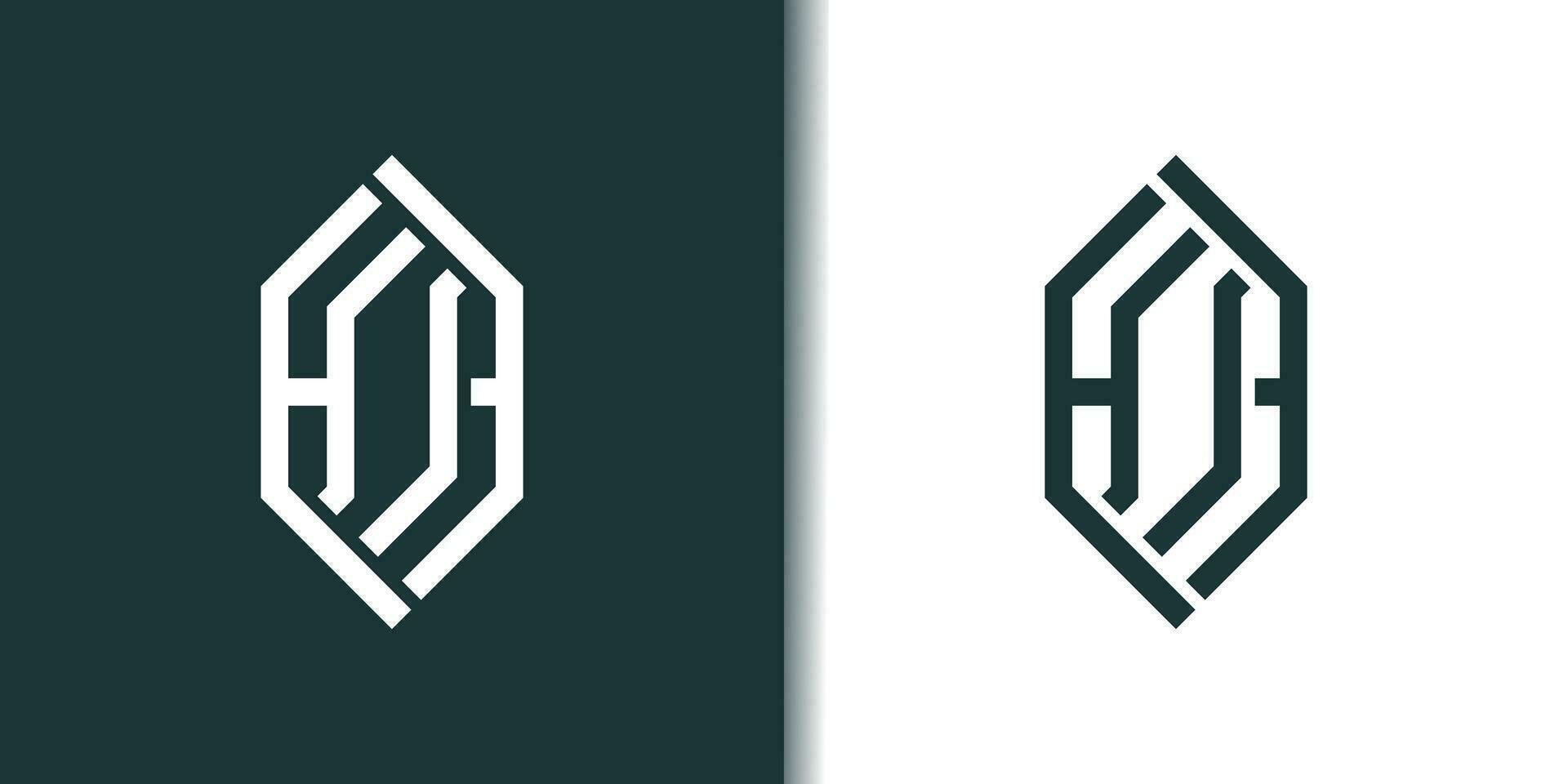 Letter HA modern initial creative monogram typography logo vector