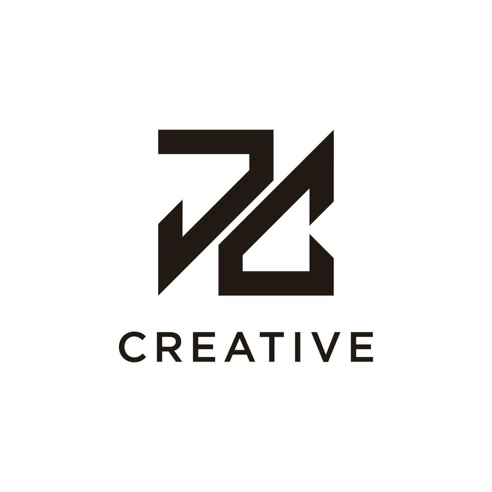 letra corriente continua moderno inicial creativo monograma tipografía logo vector