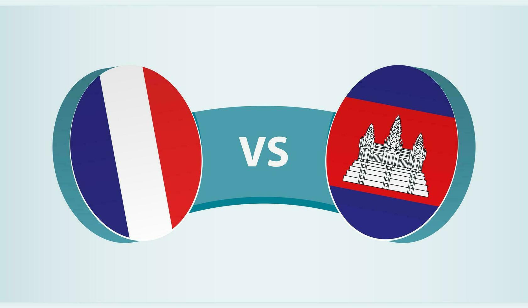 Francia versus Camboya, equipo Deportes competencia concepto. vector