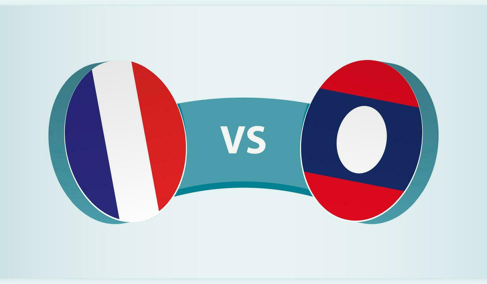 Francia versus Laos, equipo Deportes competencia concepto. vector