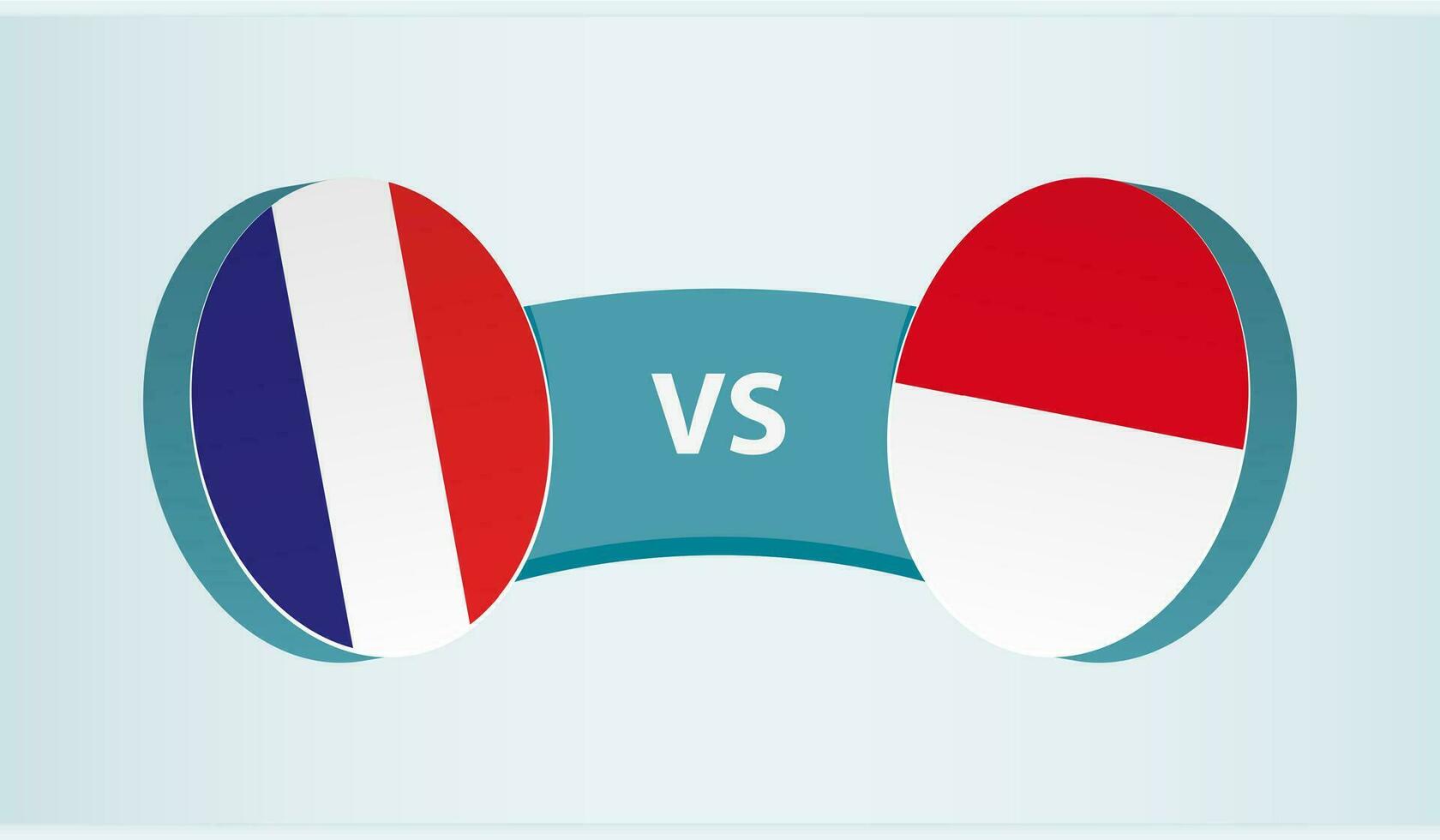 France versus Indonesia, team sports competition concept. vector