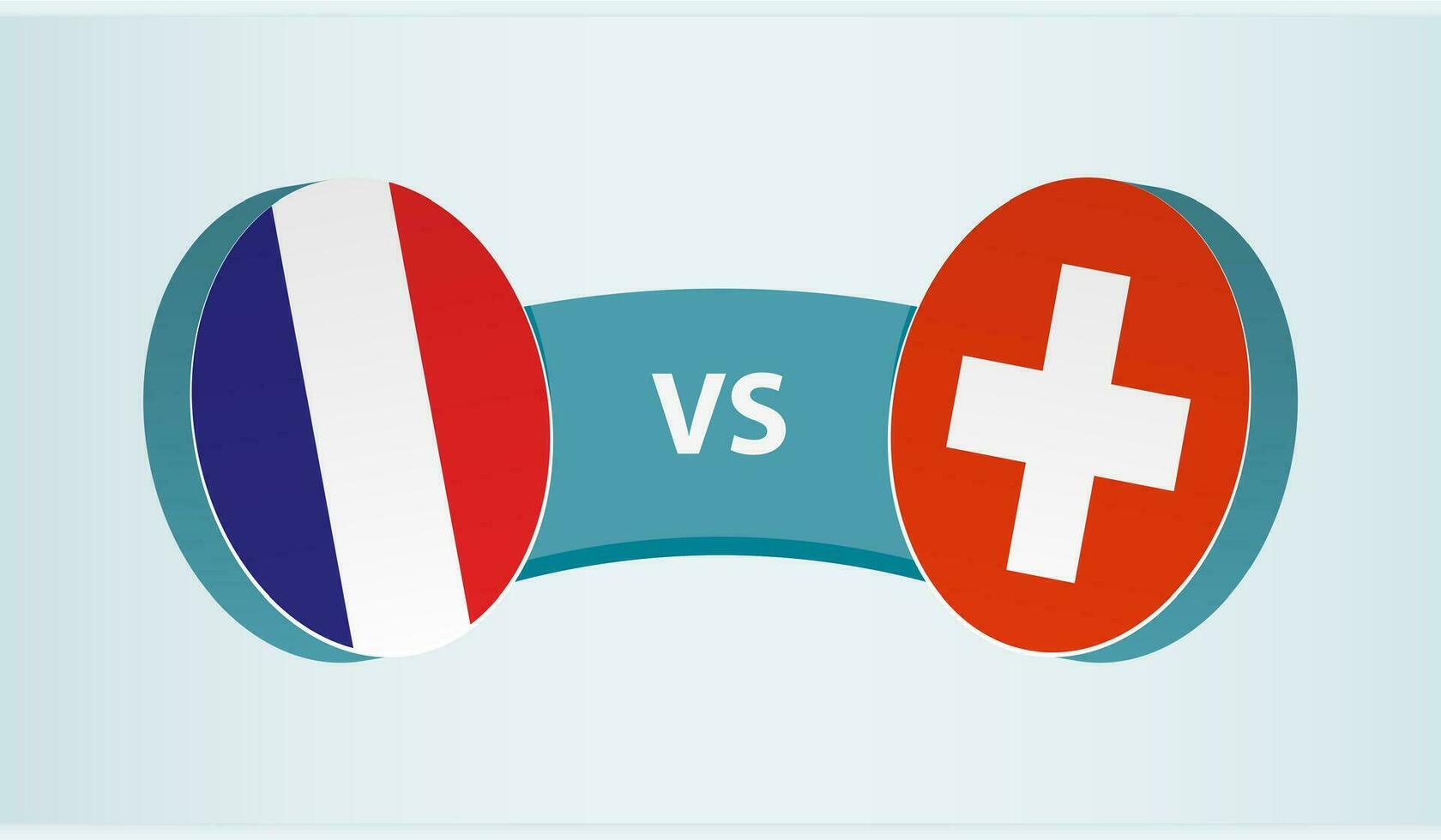 Francia versus Suiza, equipo Deportes competencia concepto. vector