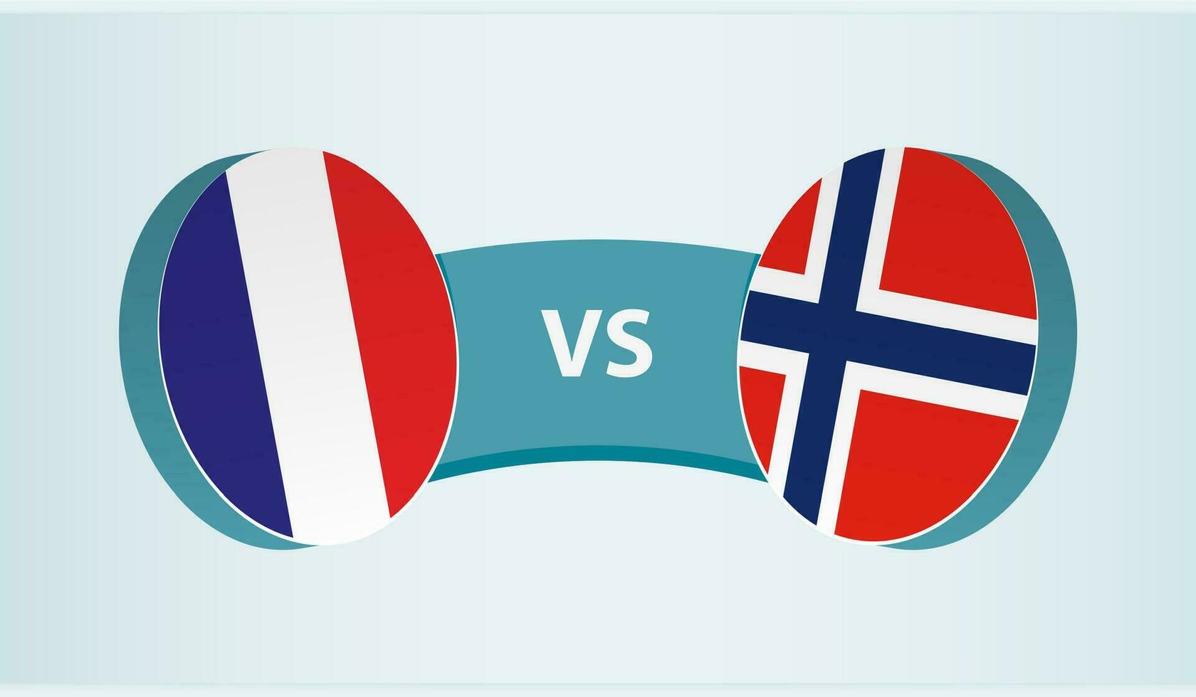 Francia versus Noruega, equipo Deportes competencia concepto. vector