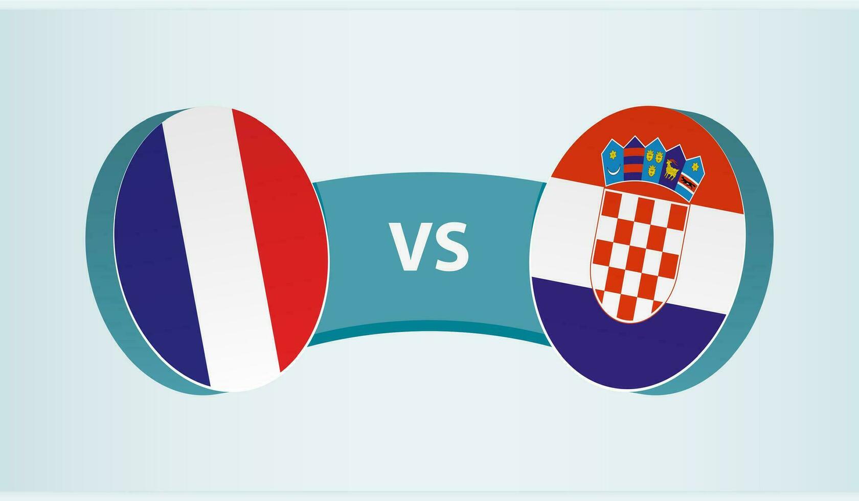 Francia versus Croacia, equipo Deportes competencia concepto. vector