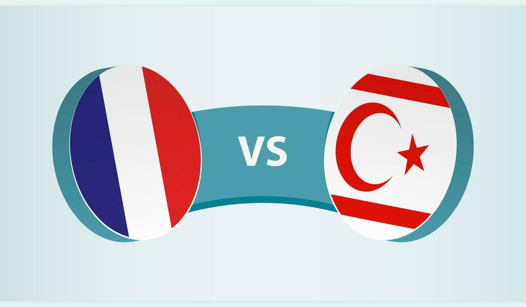Francia versus del Norte Chipre, equipo Deportes competencia concepto. vector