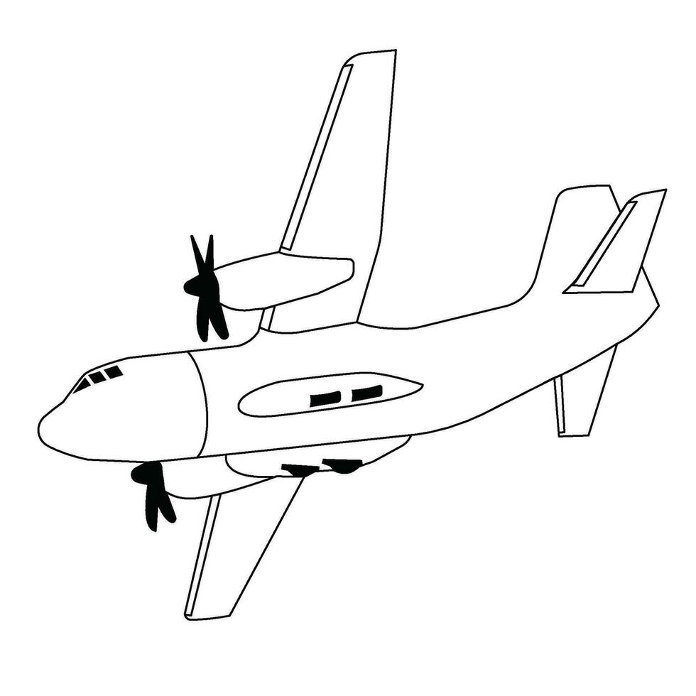 cargo air craft transportation black and white vector