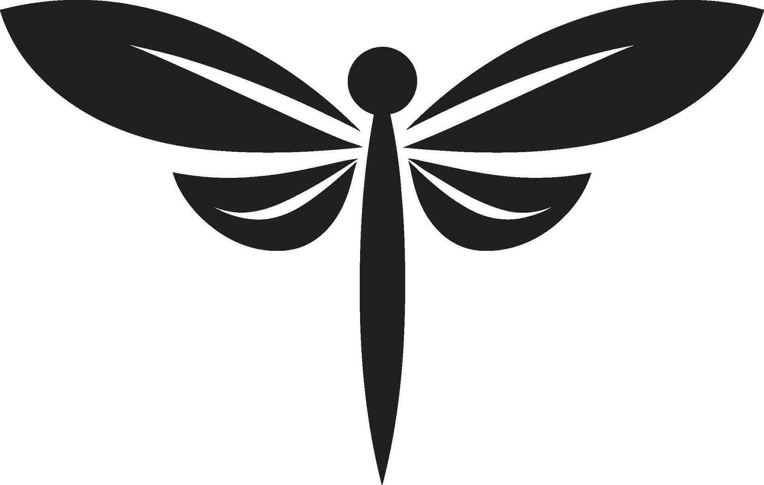 Cosmic Dragonfly Emblem Illuminated Insect Icon Black Vector