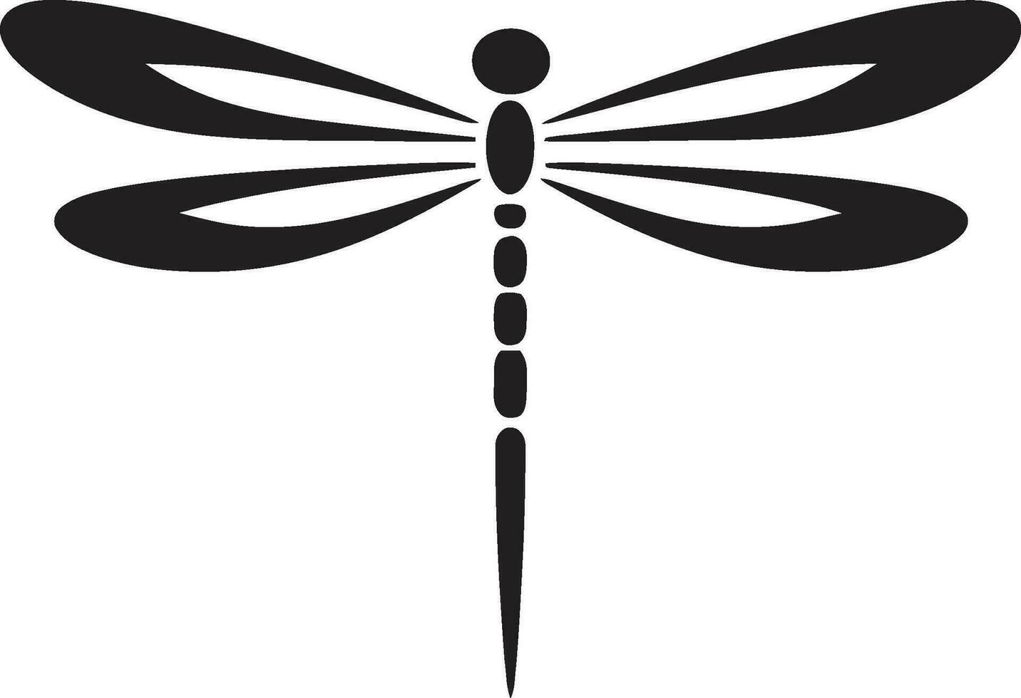 Shadowed Celestial Insignia Starlit Dragonfly Silhouette vector
