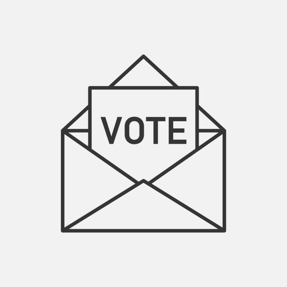 Vote by mail line icon. Vector